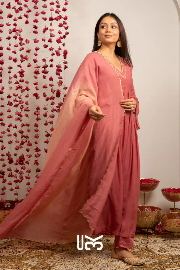 Gulabjal Kurta Set (Dress) in Pink