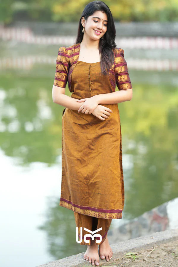 Kurta Set in Ochre Yellow