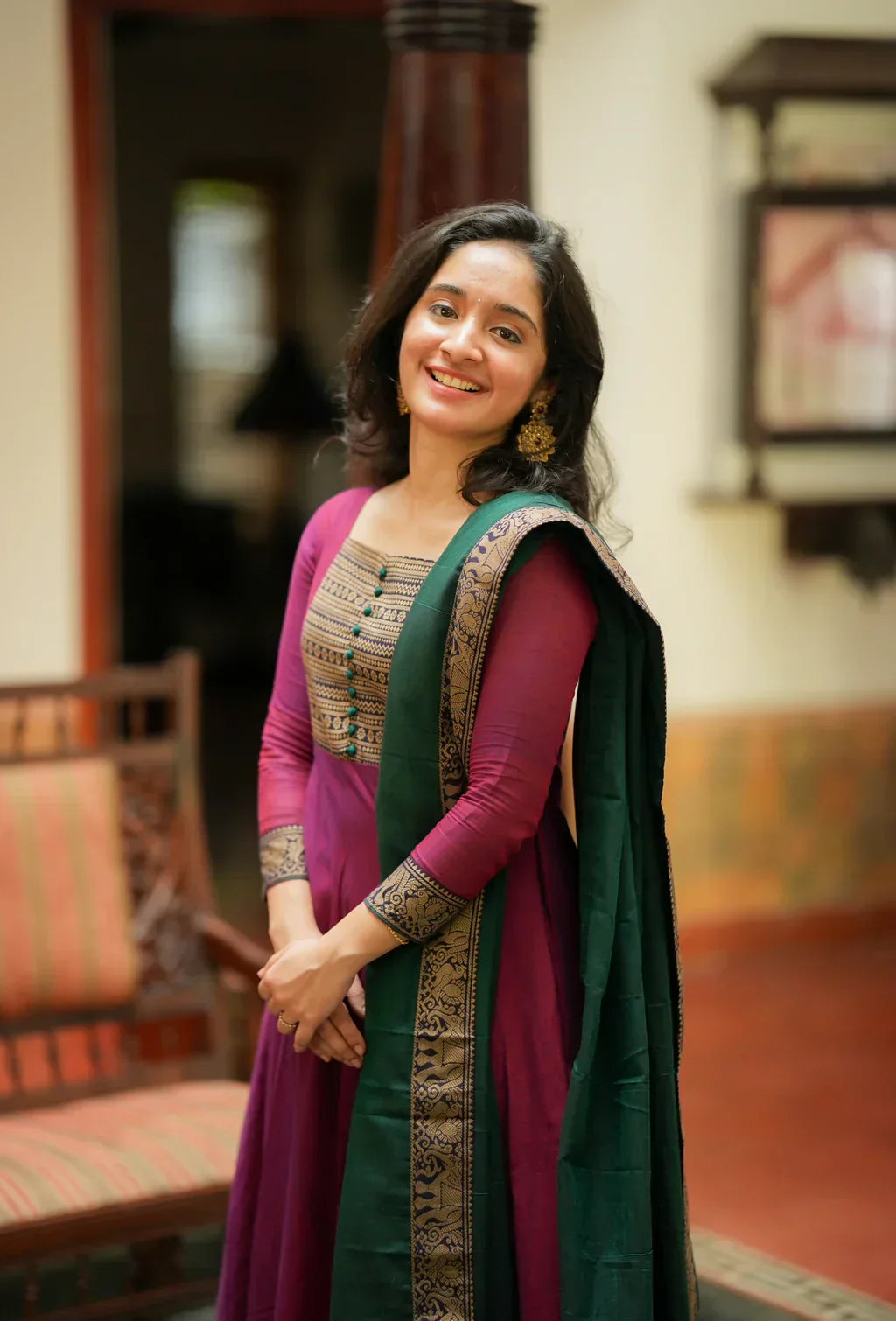 Mirna-Wine kurta set