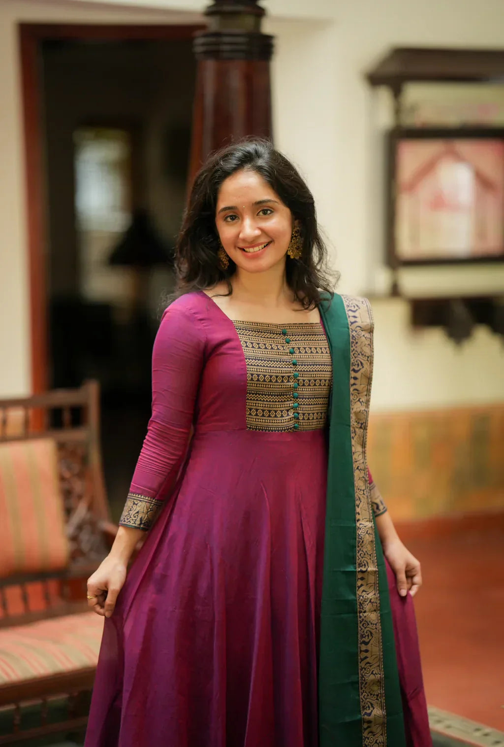 Mirna-Wine kurta set