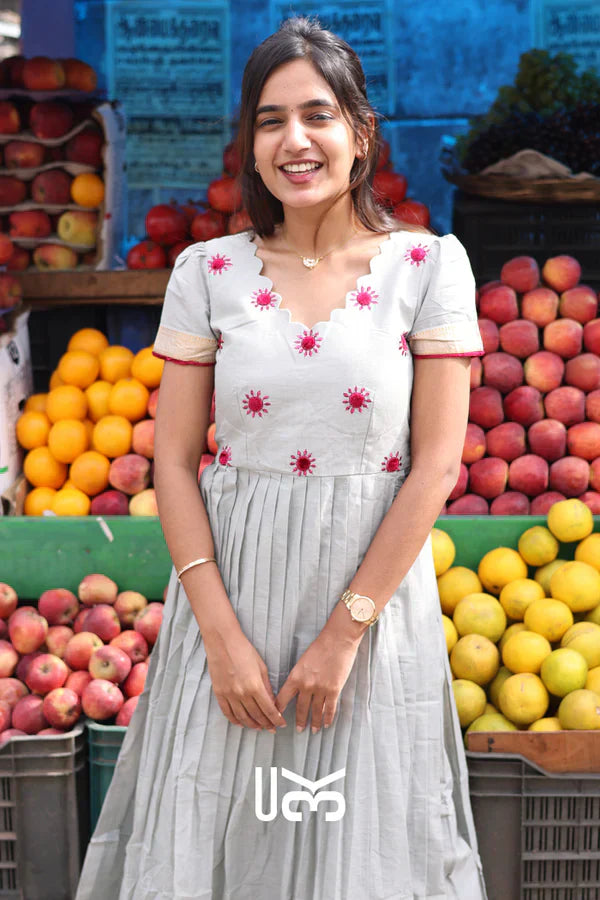 Handloom Kurta Set in Grey