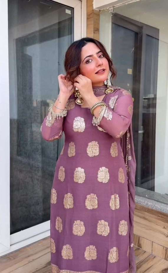 Heer-e-Rang Banarasi Georgette Suit Set