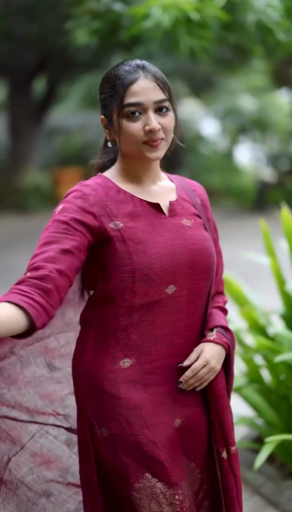 violet kurti set