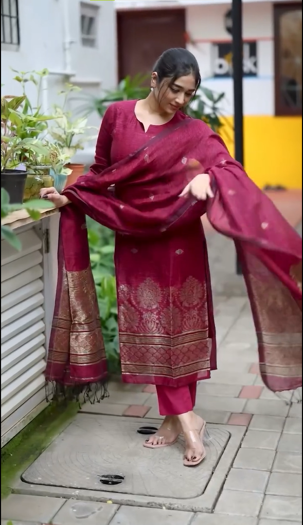 violet kurti set