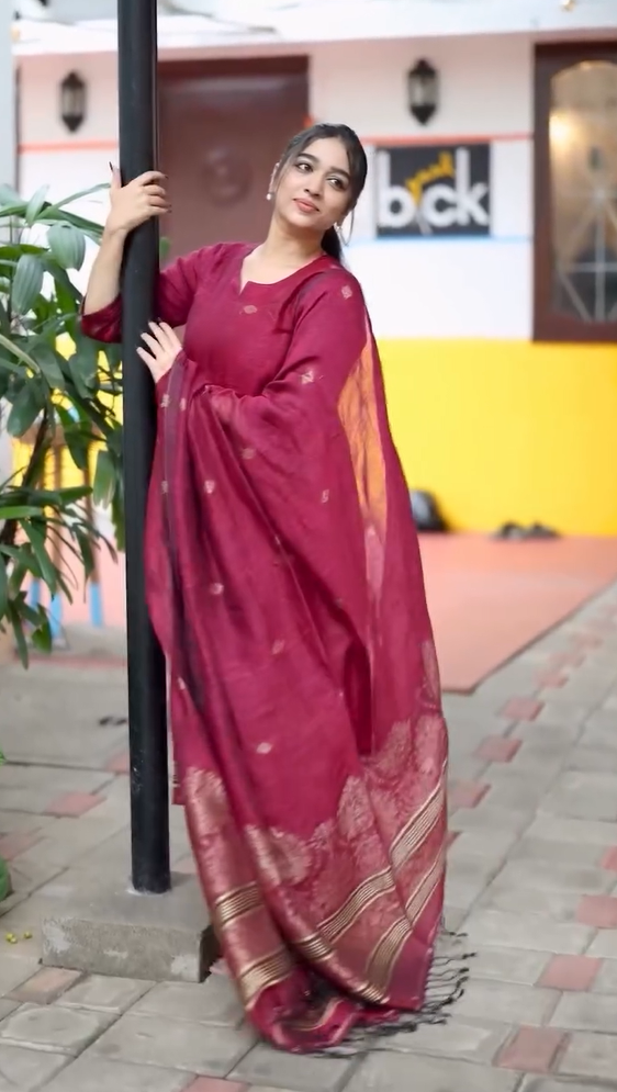 violet kurti set