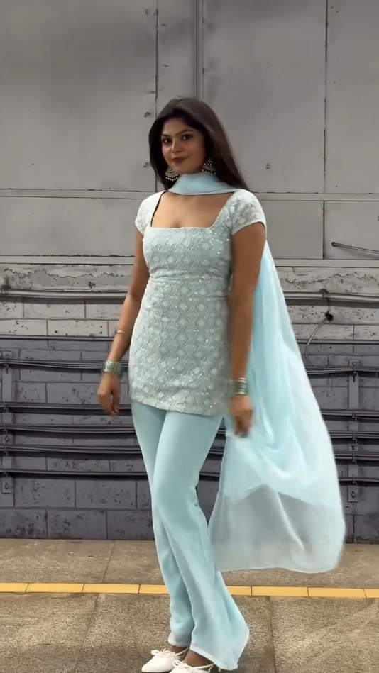 georgette sharara style salwar suit