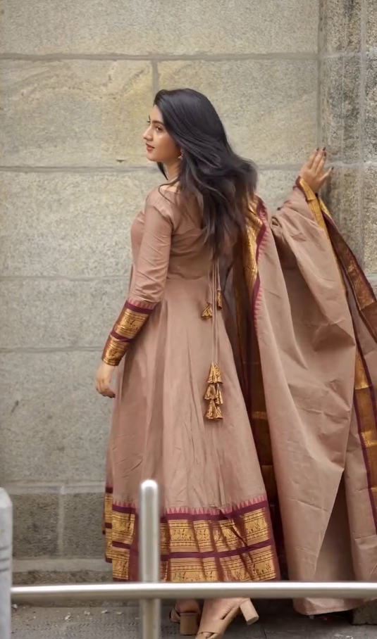 Banshari Cotton Anarakali with Dupatta