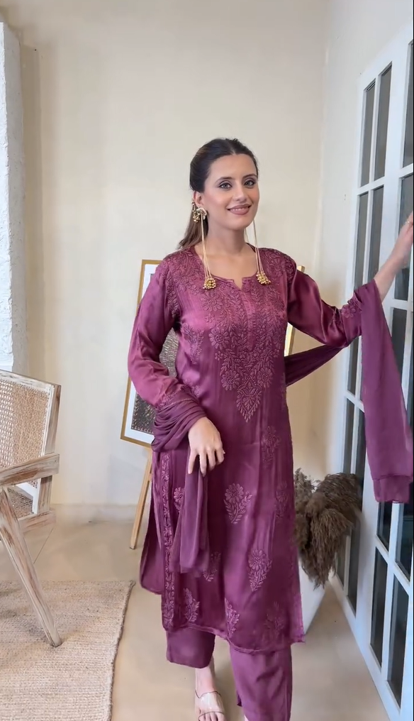 chinon chikankari 3 pc set