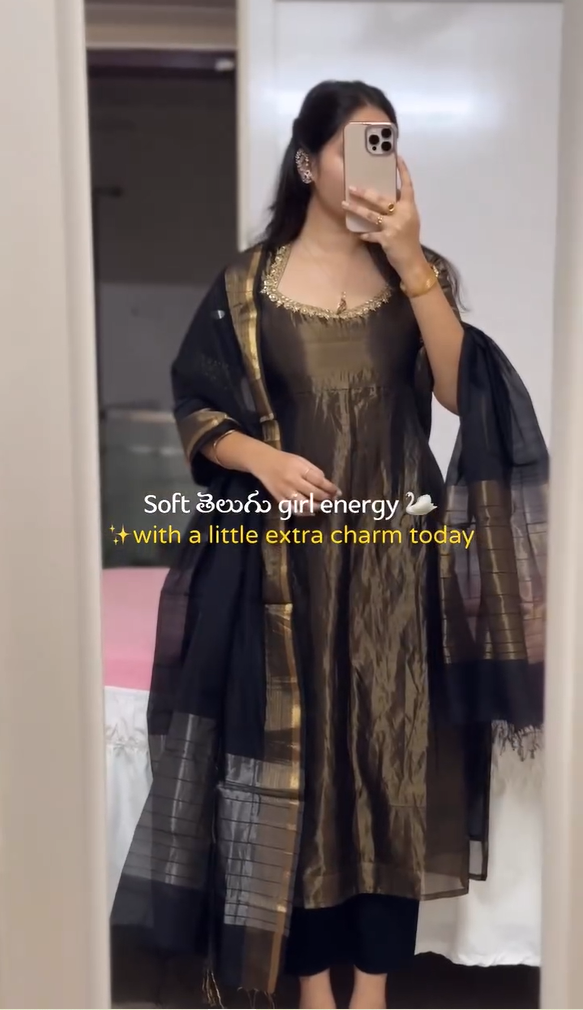 Designer Black Kurta Set