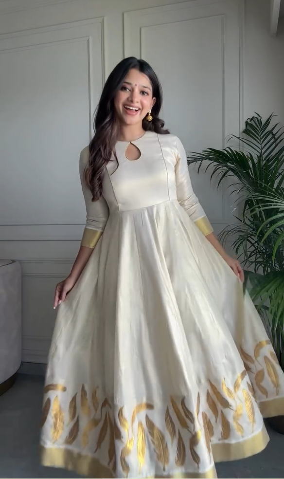 Women's Ethnic Pleated A-Line Kurta Set