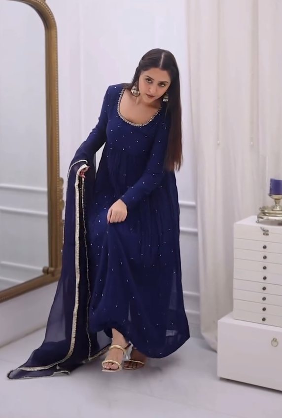 DESIGNER PARTY WEAR ANARKALI GOWN STYLE DRESS