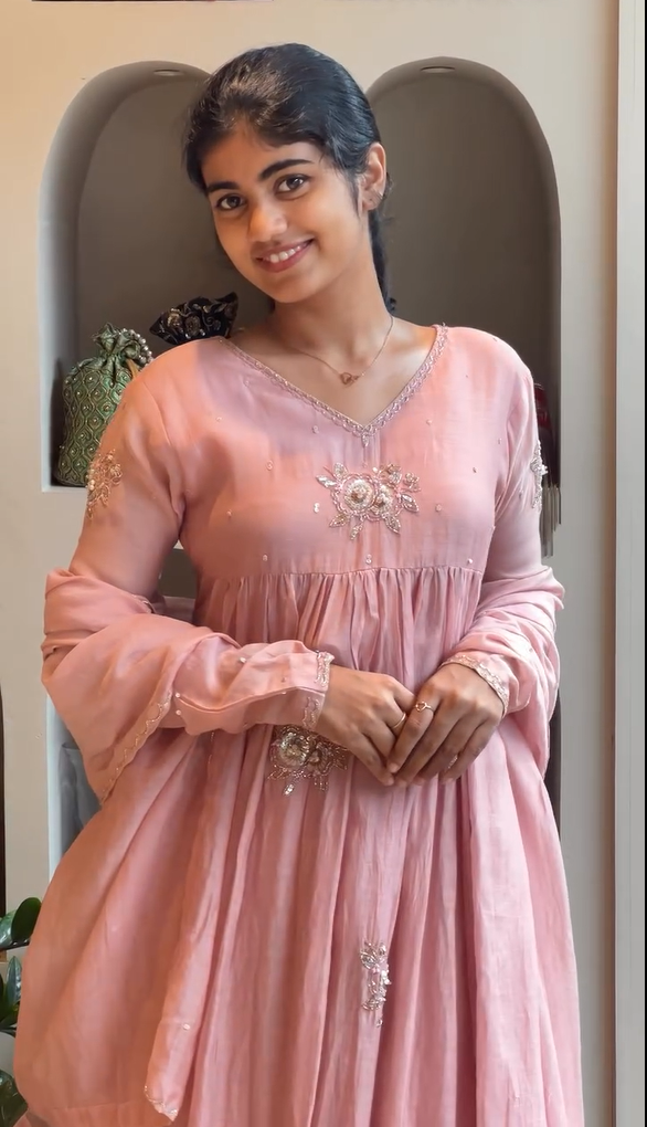 Chanderi Silk Anarkali Suit with Dupatta