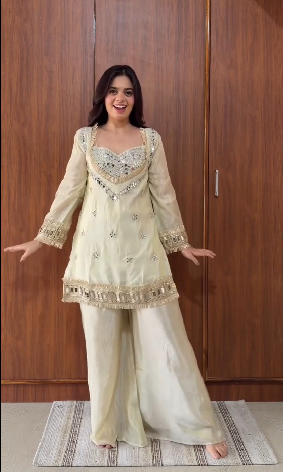 Premium Ivory Tissue Bustier Set