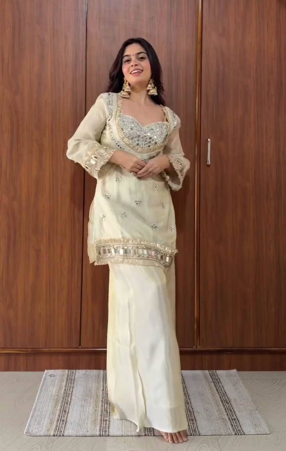 Premium Ivory Tissue Bustier Set