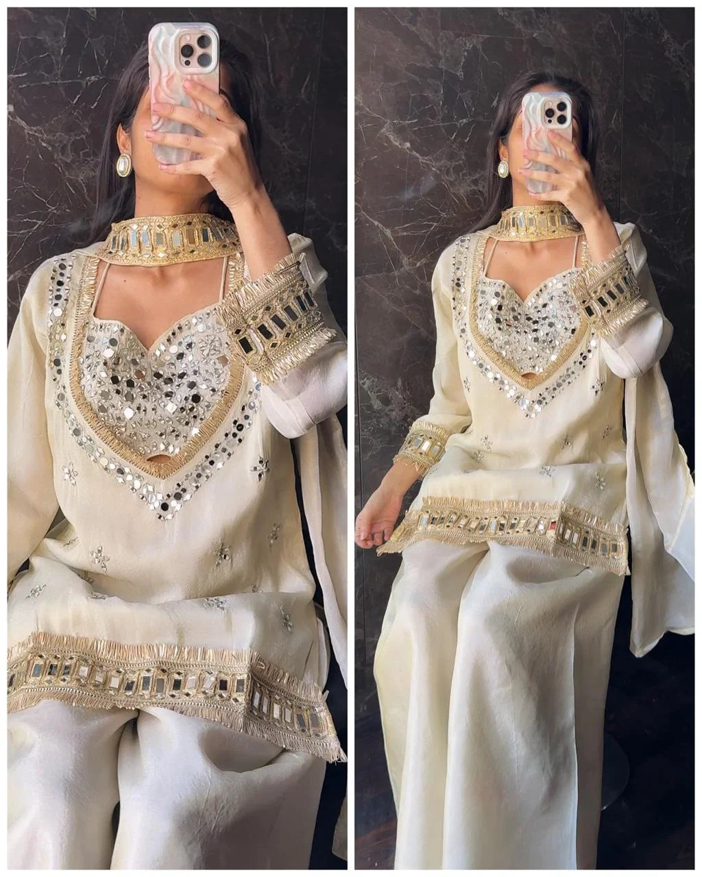 Premium Ivory Tissue Bustier Set