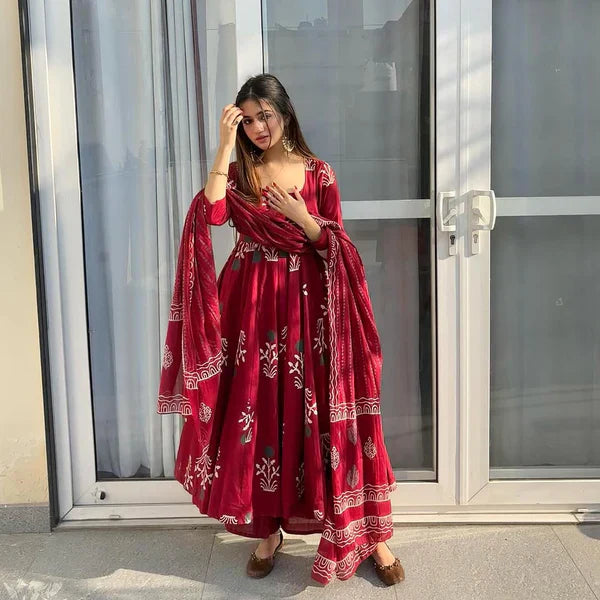 Rutvi silk cotton suit set